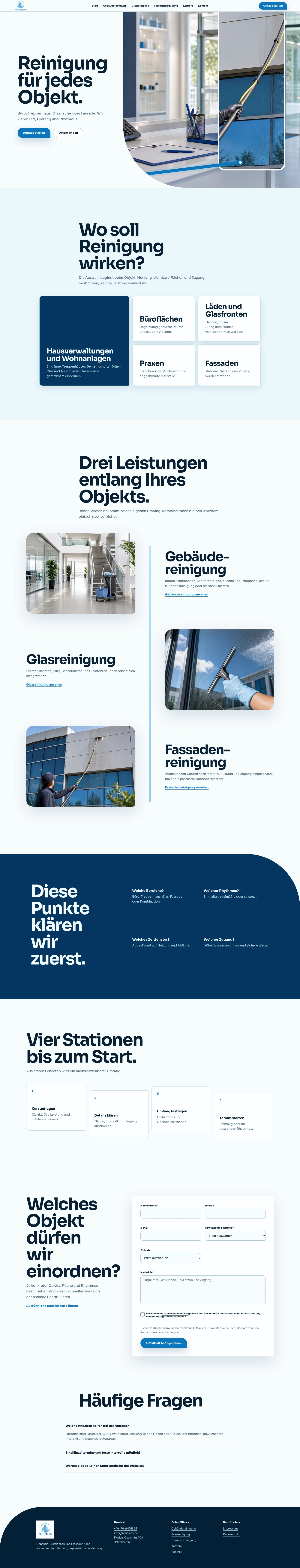 Home page of the Neuclean website (client project)